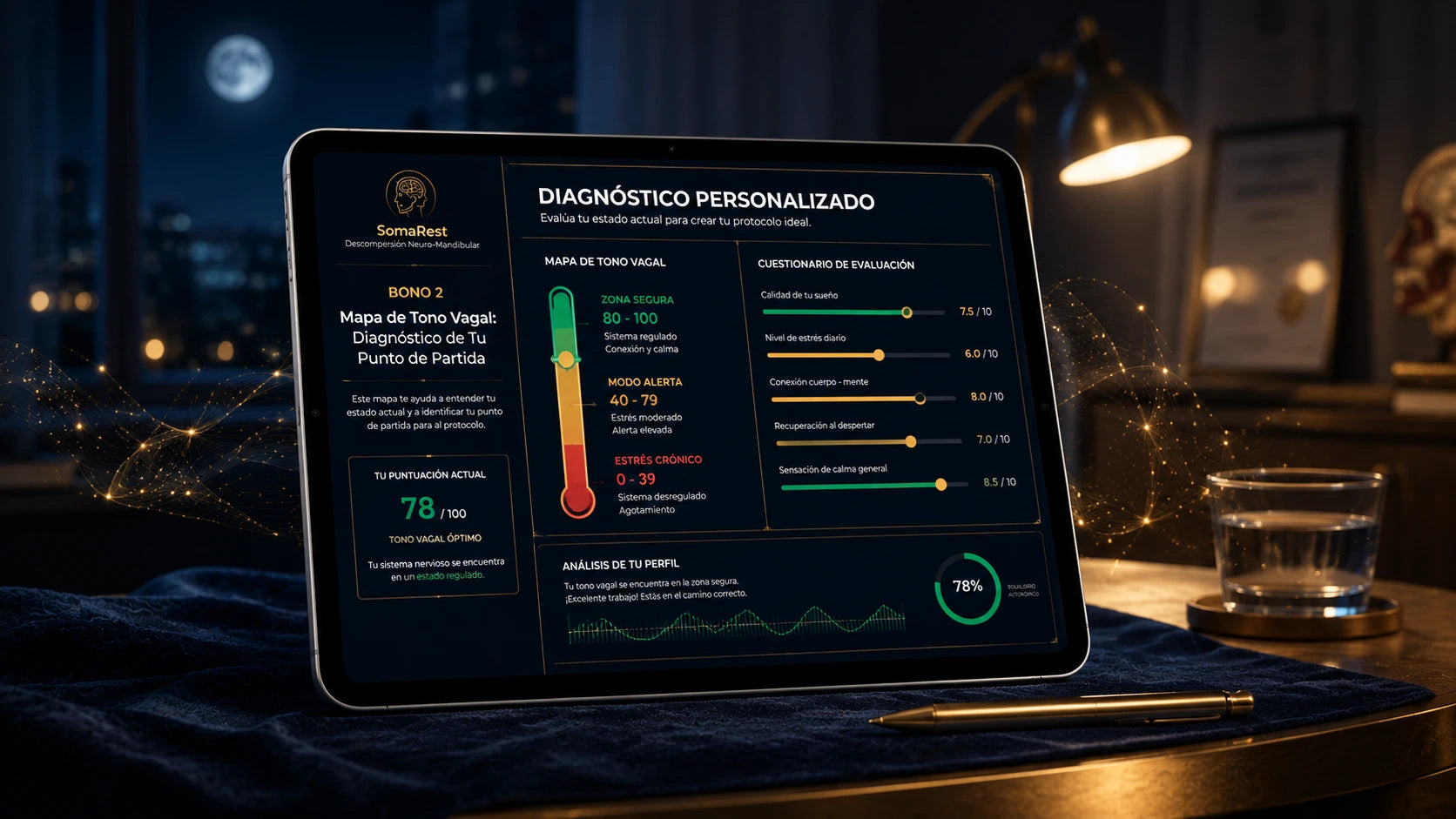 SomaRest - Mapa de Tono Vagal: Diagnóstico de Tu Punto de Partida