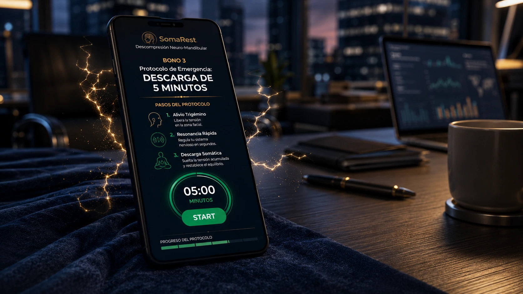 SomaRest - Protocolo de Emergencia: La Descarga de 5 Minutos para Crisis de Tensión